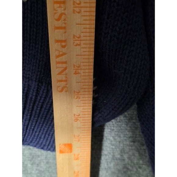 VTG Eddie Bauer Mens Navy Blue Argyle Knit Sweater Pullover Long Sleeve L Preppy - Picture 4 of 8